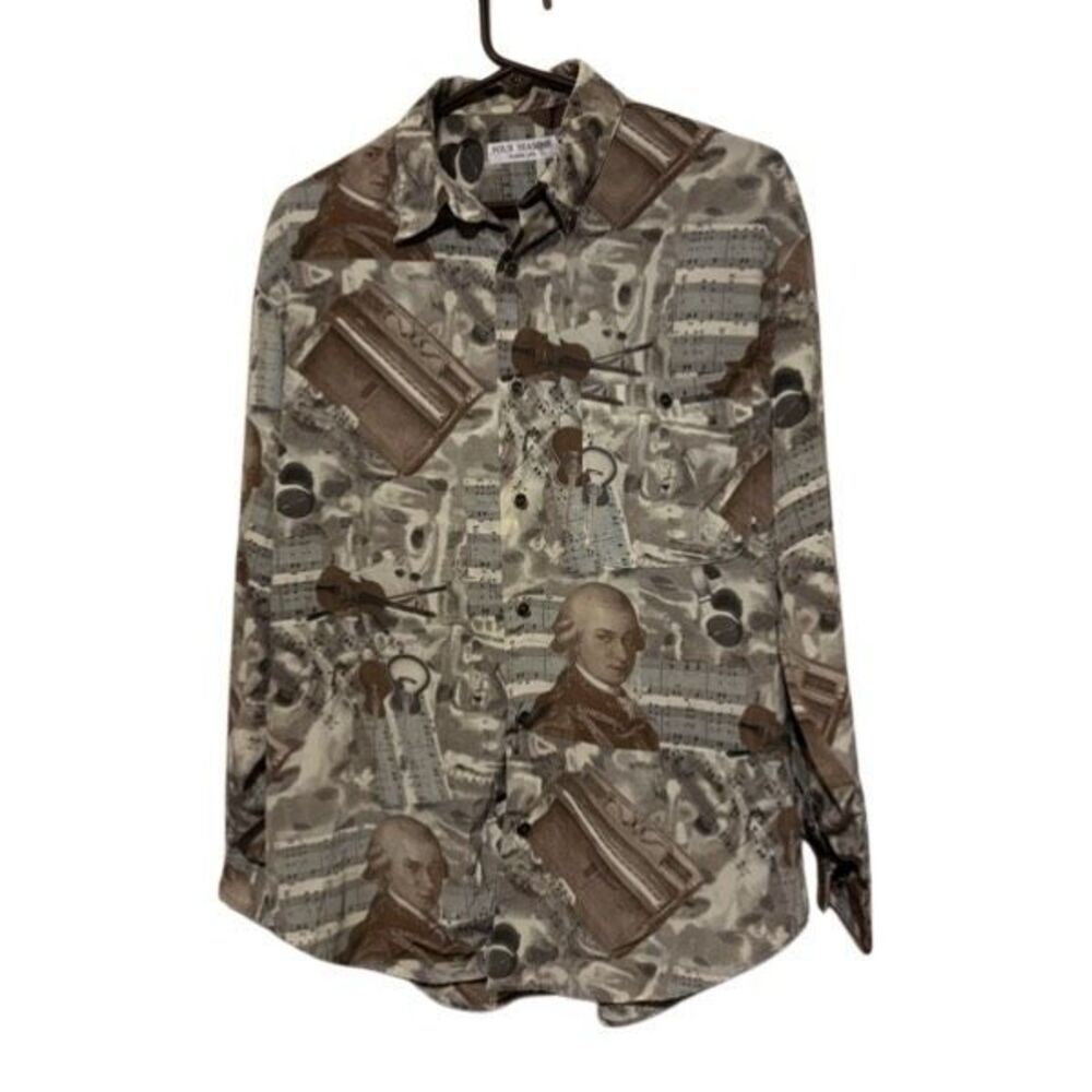 Four Seasons Classic Life Size Medium Mozart Long Sleeve Button Shirt
